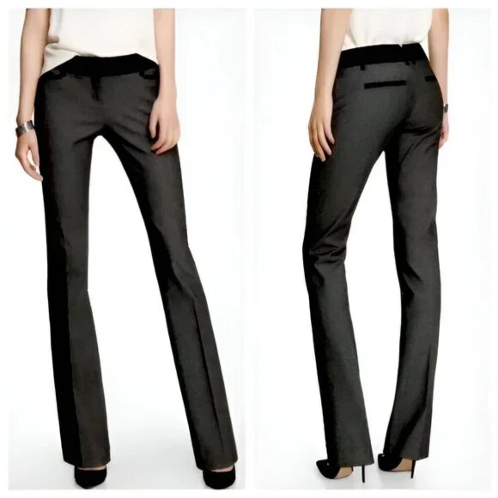 NWT Express Black Charcoal Gray Tux Barely Bootcut Minimalist Dress Pants S 4